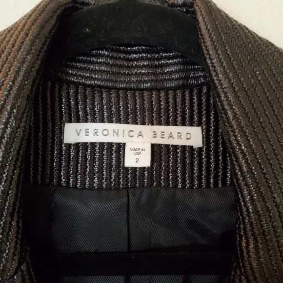 Veronica Beard Metallic Pinstripe Moto Jacket - Size 2 - Picture 7 of 16